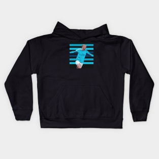 Erling Haaland In Vector Art Style Kids Hoodie